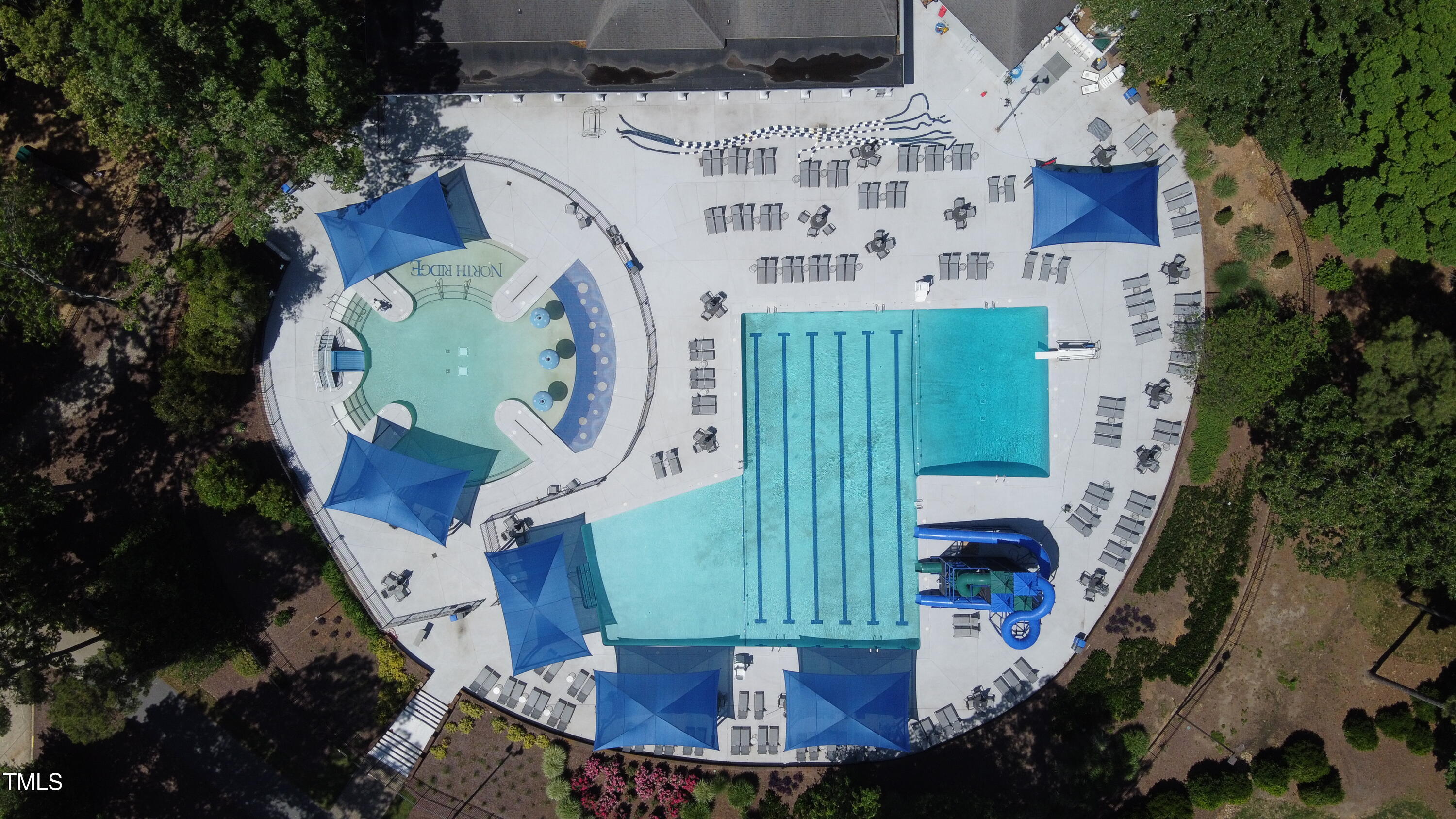 1216 Barcroft Place Raleigh, NC 27615 - Photo 89 of 91 an aerial view of a house with outdoor space and trees all around