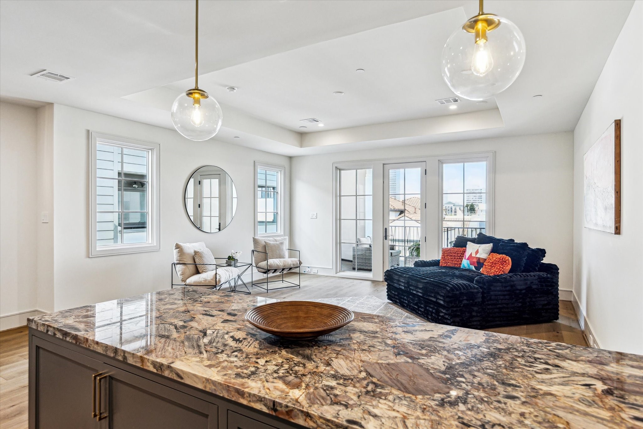 1215 West Pierce Street Houston, TX 77019 - Photo 6 of 40 The fourth-floor City Room is this home's secret entertainment retreat. With plenty of room for games, television, or just relaxing, this will become your favorite room. With a large wet bar at one end and covered terrace at the other, this room just waits for your inspiration.