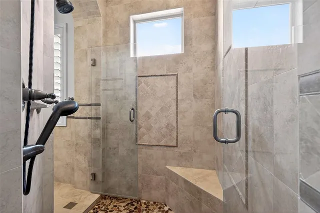 a bathroom with a shower