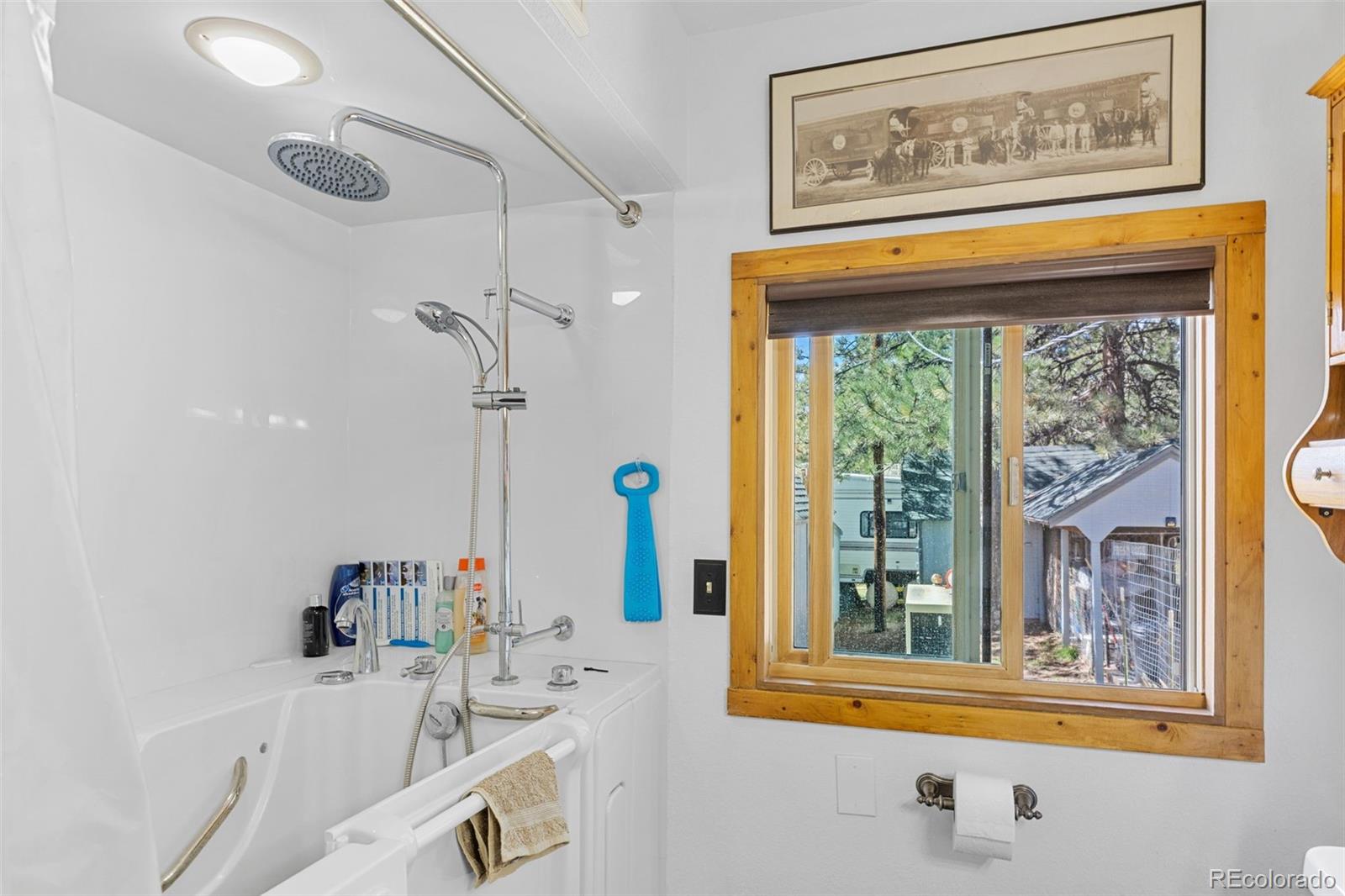 80 Fawn Road Bailey, CO 80421 - Photo 21 of 44 a bathroom with a window sink and mirror