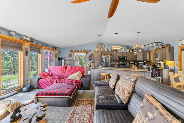 a outdoor living space with furniture