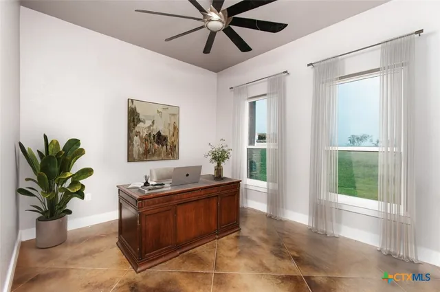 a living room with furniture potted plant and a window
