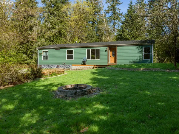 a view of a house with a backyard