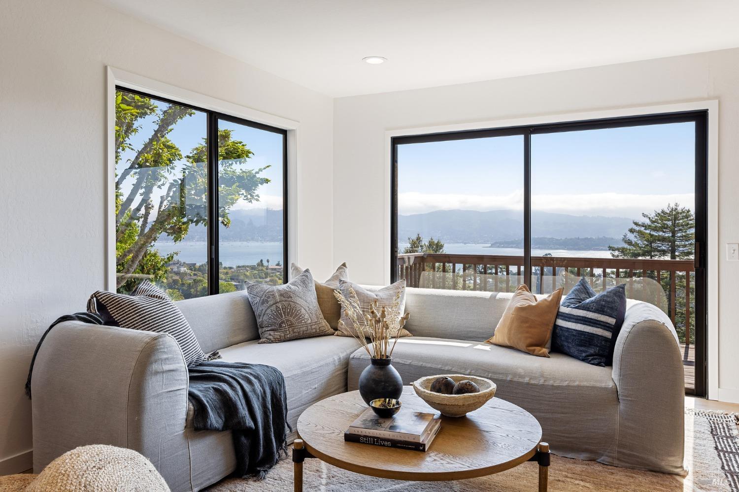 115 Geldert Drive Tiburon, CA 94920 - Photo 22 of 57 a living room with furniture and a large window