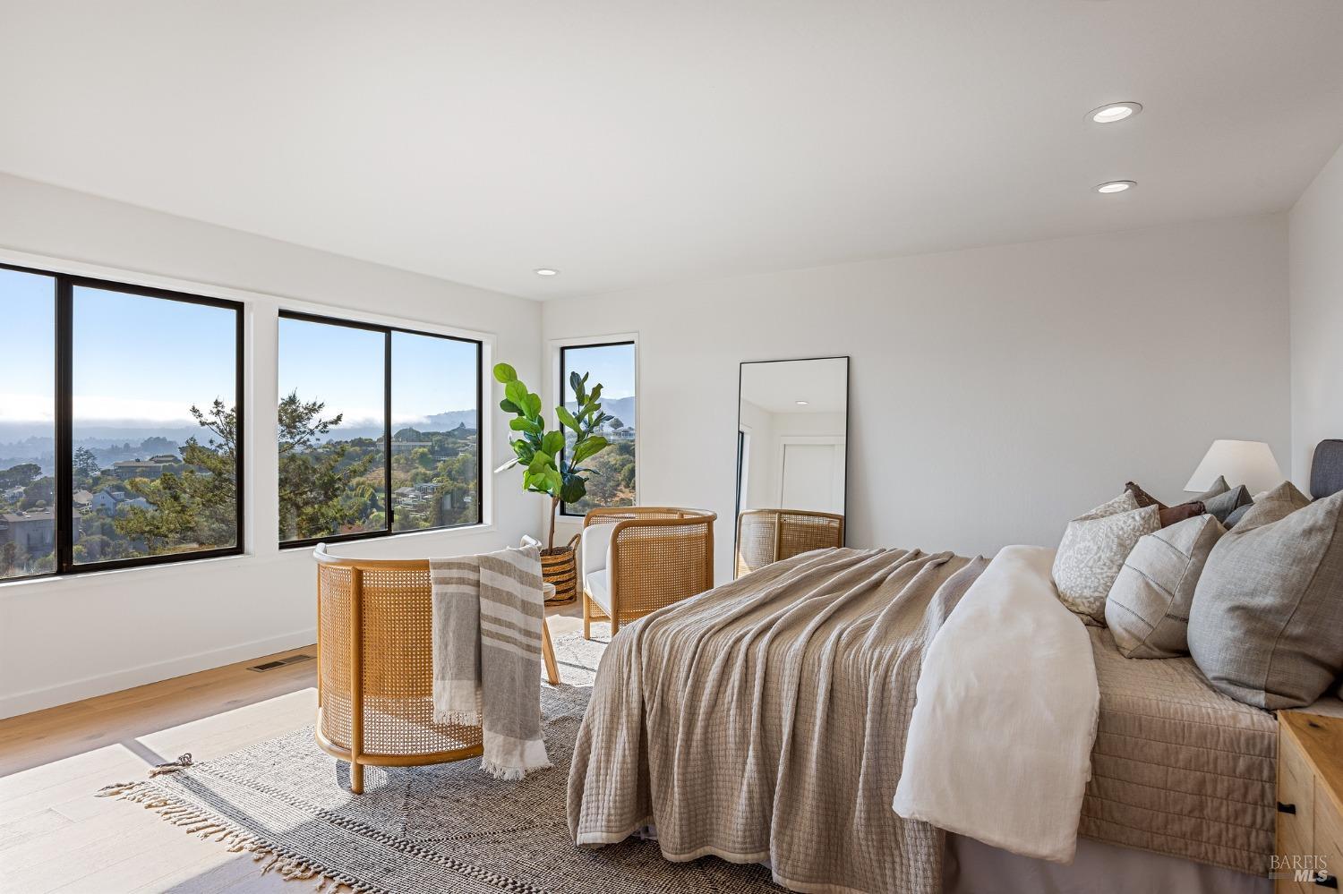 115 Geldert Drive Tiburon, CA 94920 - Photo 25 of 57 a bedroom with a bed and a large window