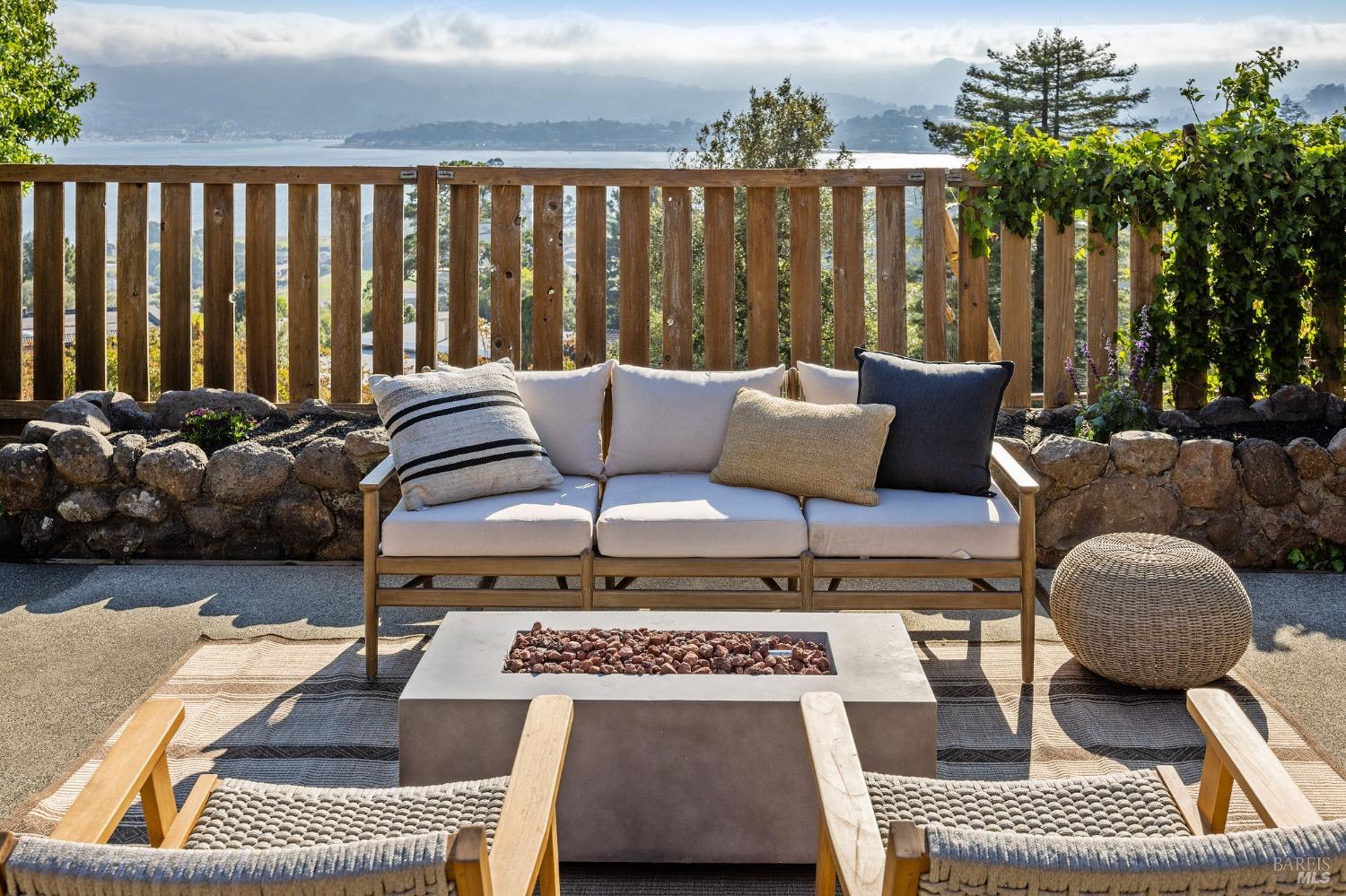 115 Geldert Drive Tiburon, CA 94920 - Photo 47 of 57 a roof deck with couches and a potted plant