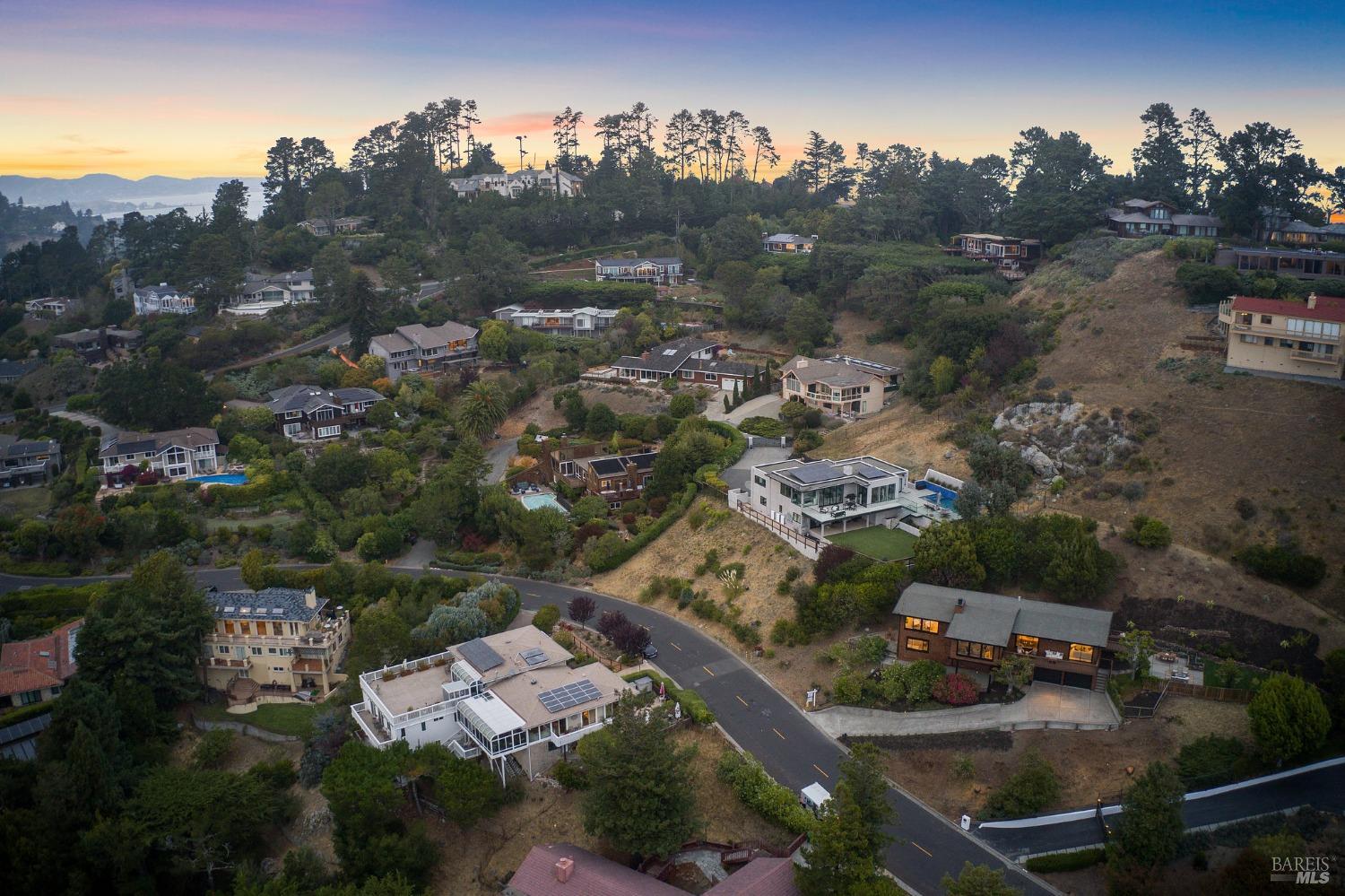 115 Geldert Drive Tiburon, CA 94920 - Photo 55 of 57 an aerial view of residential houses with outdoor space
