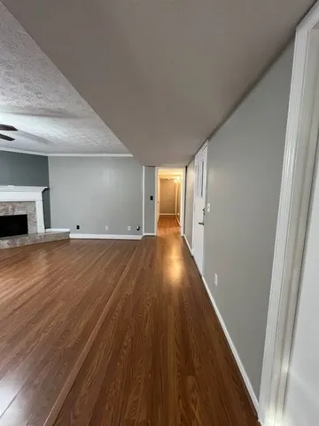 a view of livingroom with wooden floor