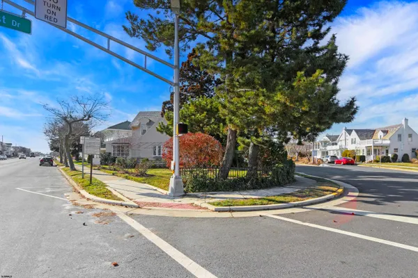a view of street with houses