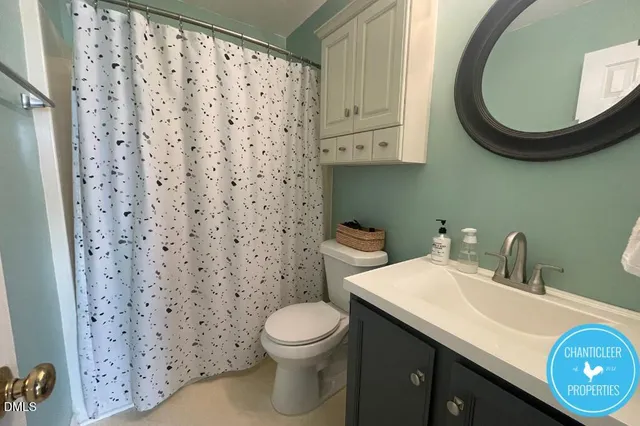 a bathroom with a toilet a sink and a mirror