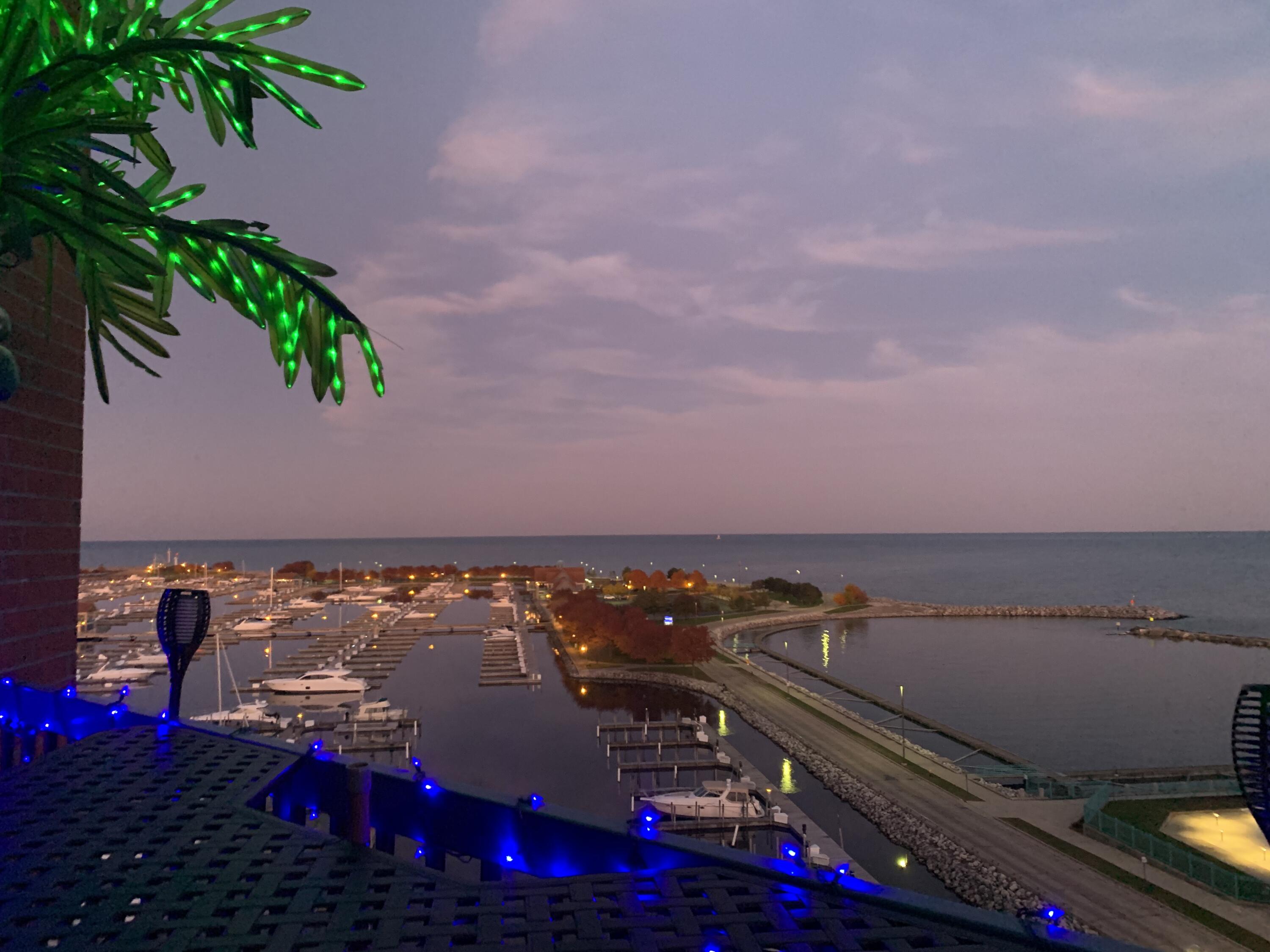 333 Lake Avenue, Unit 806 Racine, WI 53403 - Photo 40 of 58 7E_806_Balcony Dusk View
