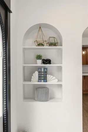 a view of a room with shelf