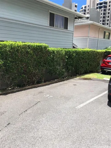 a view of a backyard