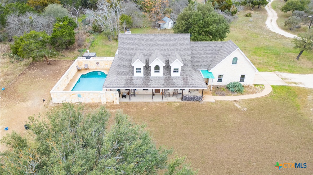 8901 Brewer Lane Salado, TX 76571 - Photo 2 of 30 an aerial view of a house with garden space and sitting space