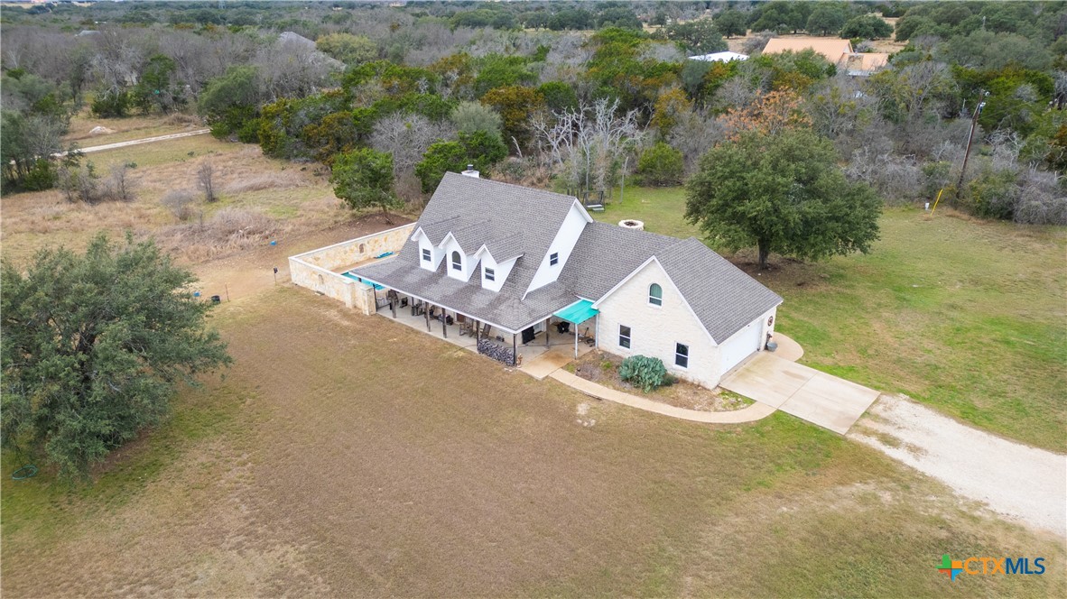 8901 Brewer Lane Salado, TX 76571 - Photo 6 of 30 an aerial view of a house with a yard and lake view