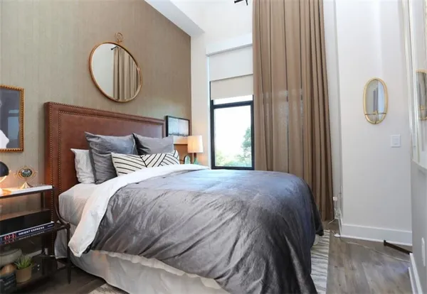 a view of a building with a swimming pool