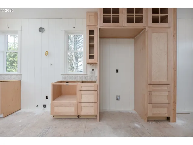 a room with closet and window