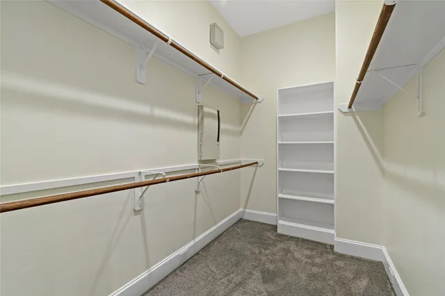 a view of an empty walk in closet