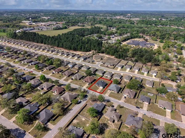 an aerial view of multiple house