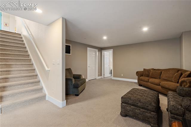 15110 Ridgefield Lane Colorado Springs, CO 80921 - Photo 33 of 50 2nd living room in basement, 10 foot ceiling