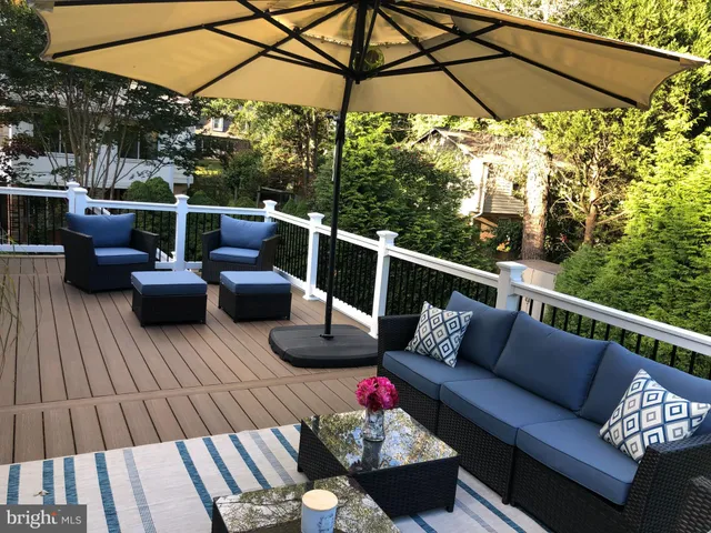 a view of a patio on the roof deck