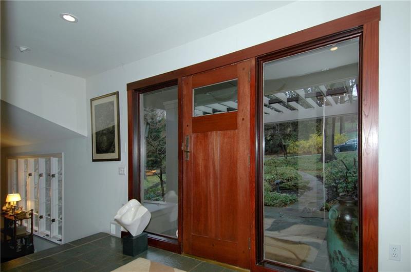 817 Elm Spring Road Mt. Lebanon, PA 15243 - Photo 3 of 25 Entry - Mahogany front door with Period Brass iron hardware and glass walls.