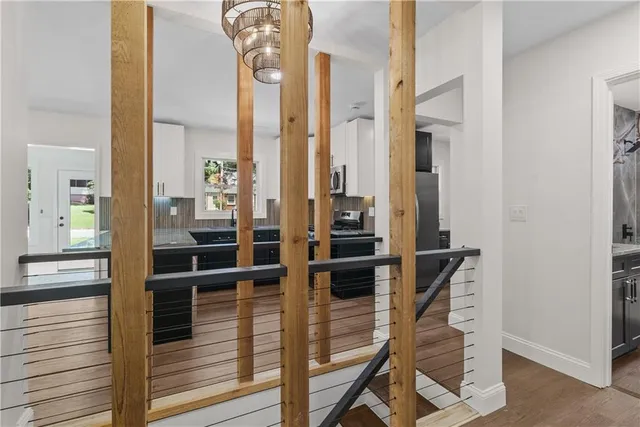 view of hall way with mirror