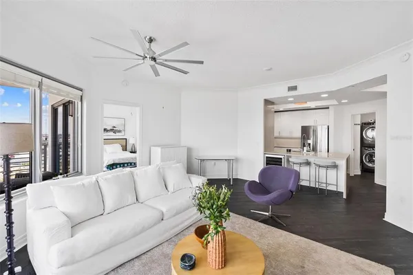 a living room with furniture