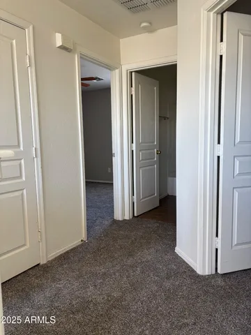 an empty room with closet