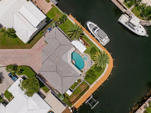 an aerial view of a house