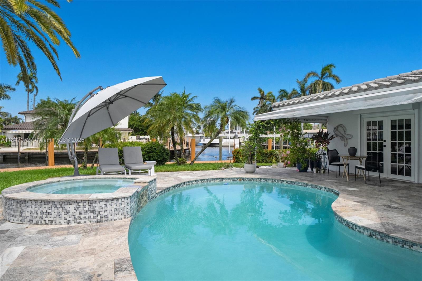 2681 Northeast 9th Court Pompano Beach, FL 33062 - Photo 8 of 58 a view of a swimming pool with a patio