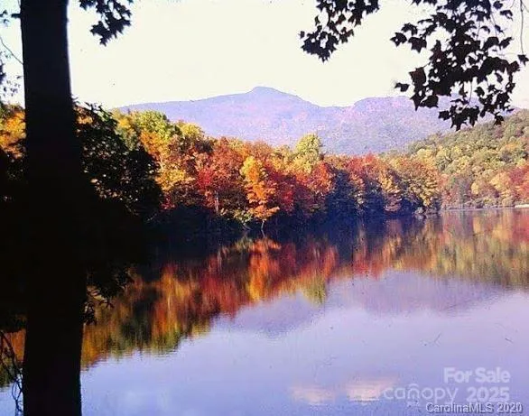a view of a lake with a mountain in the background