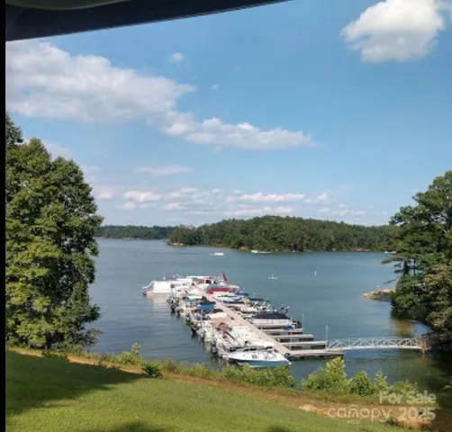 a view of a lake with a mountain