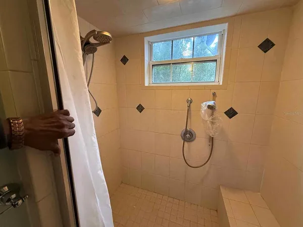 a bathroom with a shower