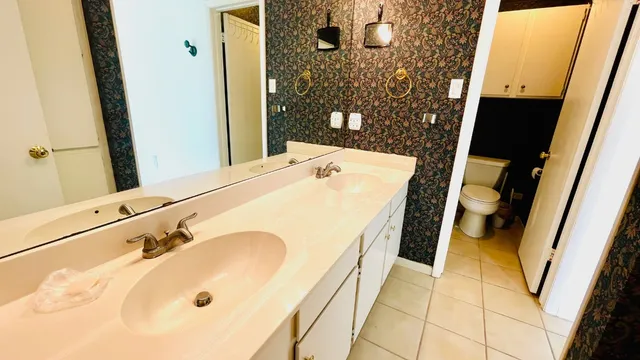 a bathroom with a sink and a tub
