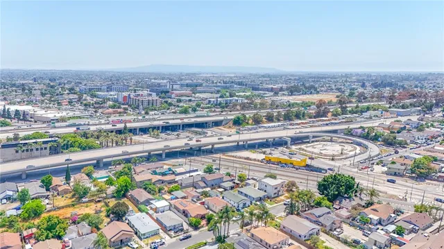 an aerial view of a city
