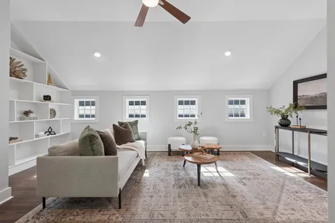 a living room with furniture