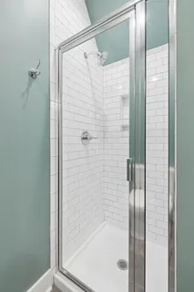 a bathroom with a shower