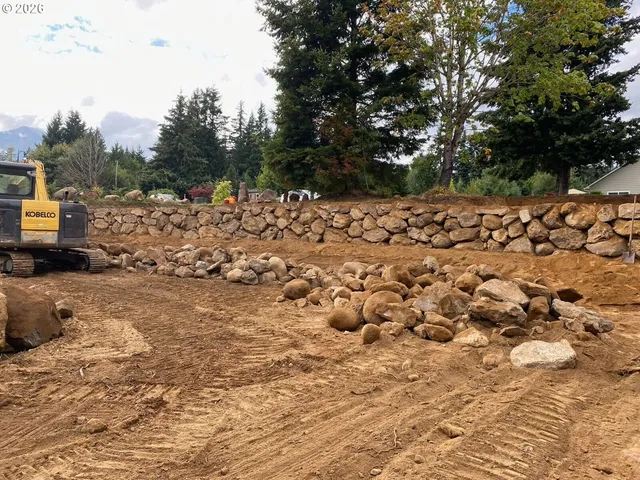 a view of a yard covered in snow