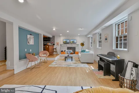 a living room with furniture and a couch