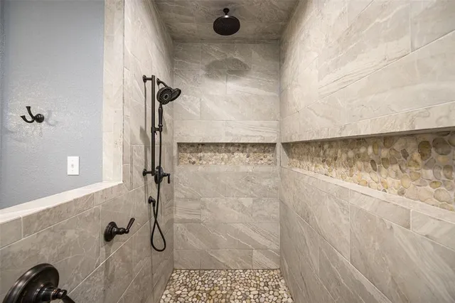 a bathroom with a shower