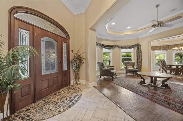 a living room with furniture