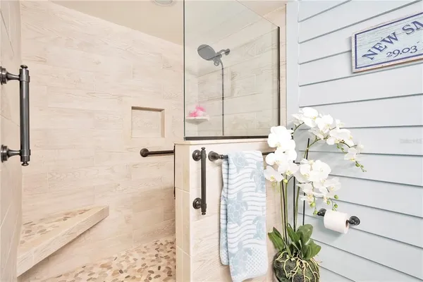 a bathroom with a shower