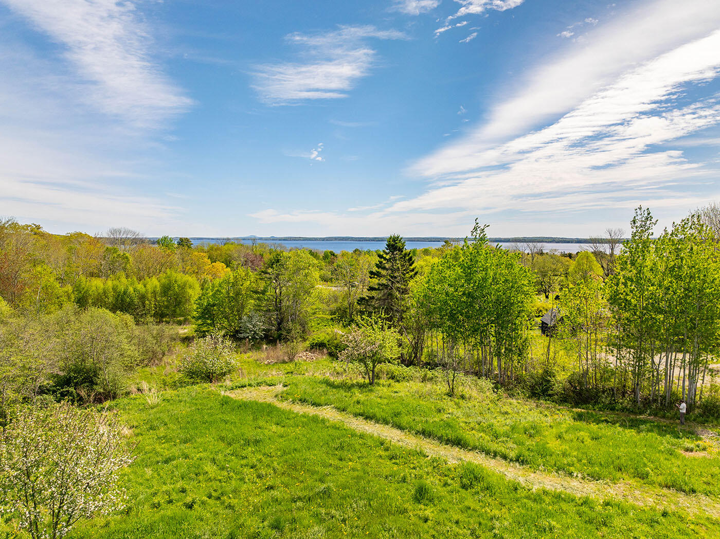 19 Old Stone Road Lincolnville, ME 04849 - Photo 9 of 13 Aerial view to Penobscot Bay