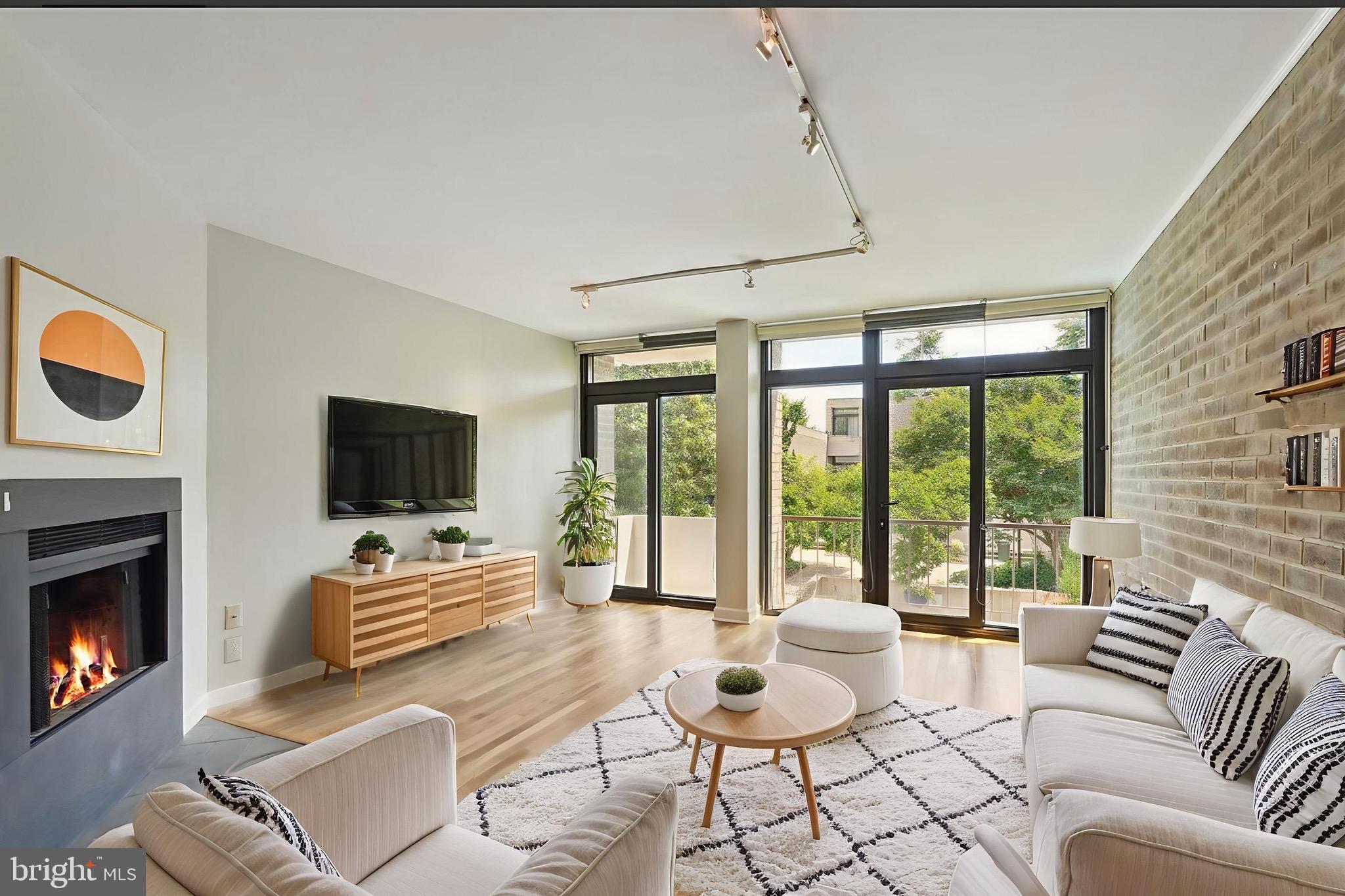 333 N Street Southwest, Unit 333 Washington, DC 20024 - Photo 1 of 25 a living room with furniture a fireplace and a flat screen tv