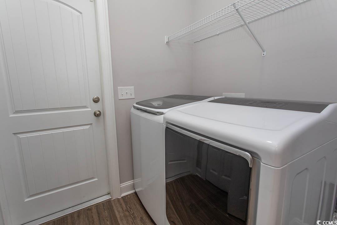 126 Allsbrook Road Loris, SC 29569 - Photo 15 of 30 Laundry area with washer and dryer and dark wood-type flooring