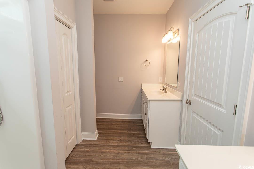 126 Allsbrook Road Loris, SC 29569 - Photo 17 of 30 Bathroom featuring vanity and dark wood-style flooring