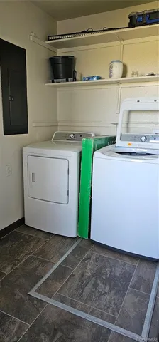 a utility room with a washer and dryer