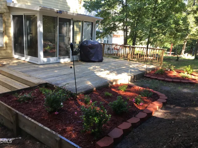 a view of a backyard with plants