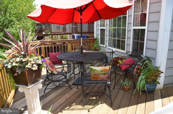 a view of an outdoor sitting area with golf course